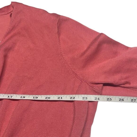 Lety & Me Salmon Pink Long Sleeve Surplice Wrap Top - Picture 4 of 6